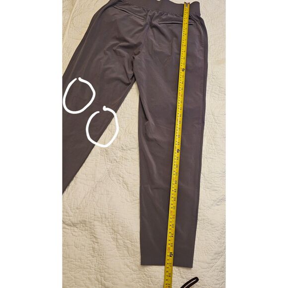 Athleta Brooklyn Ankle Pants Size 4 Gray Stretch Ribbed Waistband With Pockets - Picture 5 of 12